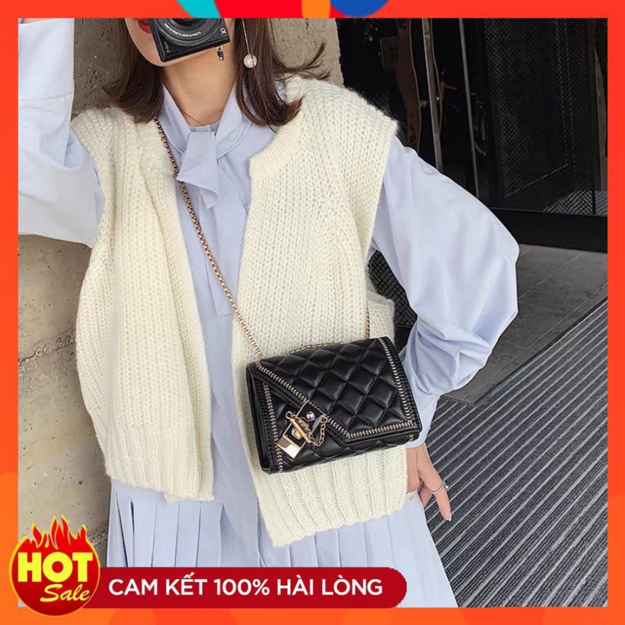 Hàng loại 1 Túi xách nữ  TE17  Túi đeo chéo Hàn Quốc 3 ngăn , Xích Đồng Chống Cướp Trộm