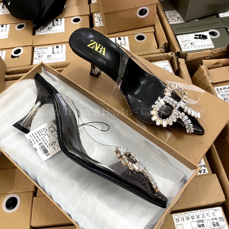 Guốc nơ đá quai trong mũi nhọn ZR xuất Full box MS-68439/6833