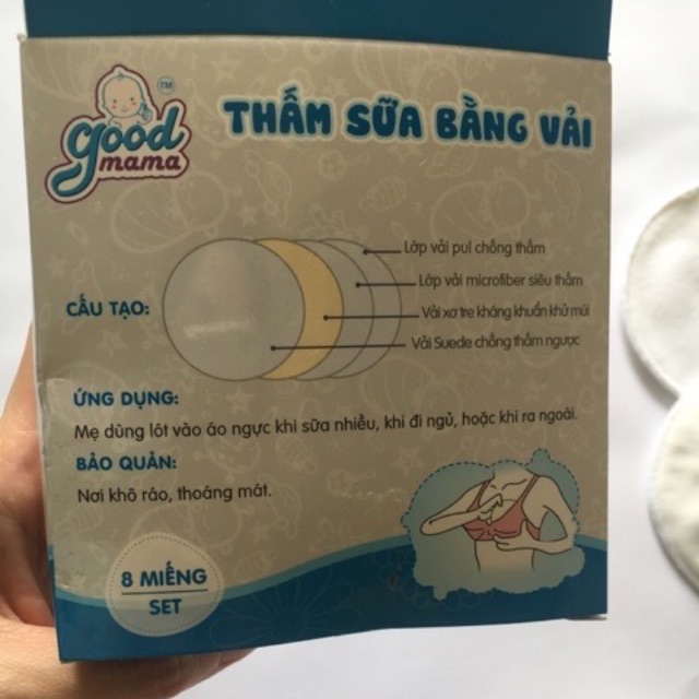 Miếng lót thấm sữa bằng vải giặt được (1 miếng)