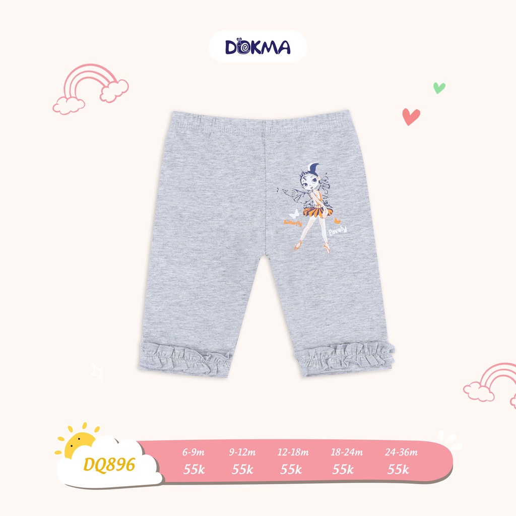 DQ896 Quần legging bèo gấu cotton Dokma cho bé gái (9-36M)