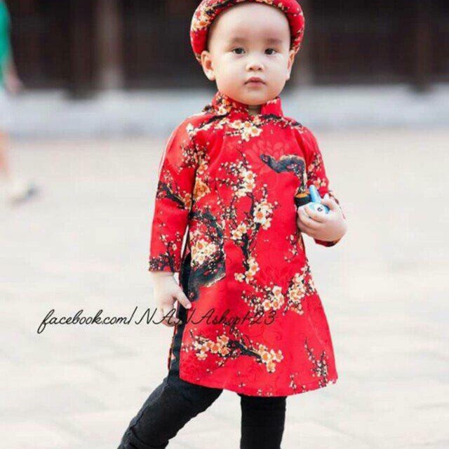 Áo dài gấm cho bé