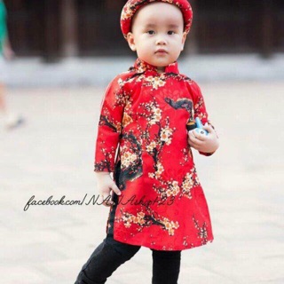 Áo dài gấm cho bé