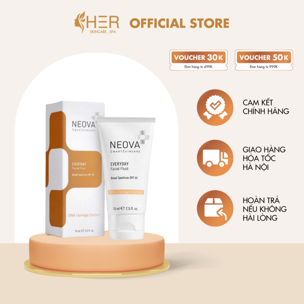 Kem chống nắng Neova DNA Damage Control Everyday Facial Fluid SPF44 74ml - Herskincare
