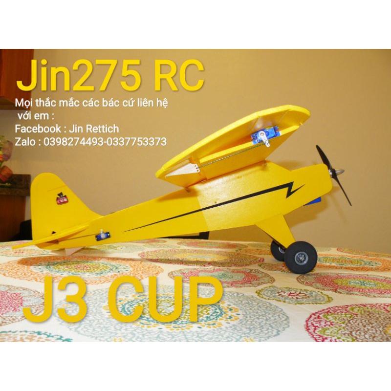 Bộ vỏ kit máy bay J3 CUB sải 1m20cm , 1m60cm
