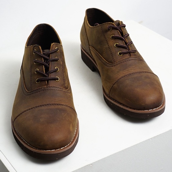 Giày nam da sáp màu nâu REDWING OXFORD, giày da thật cổ thấp TONKIN