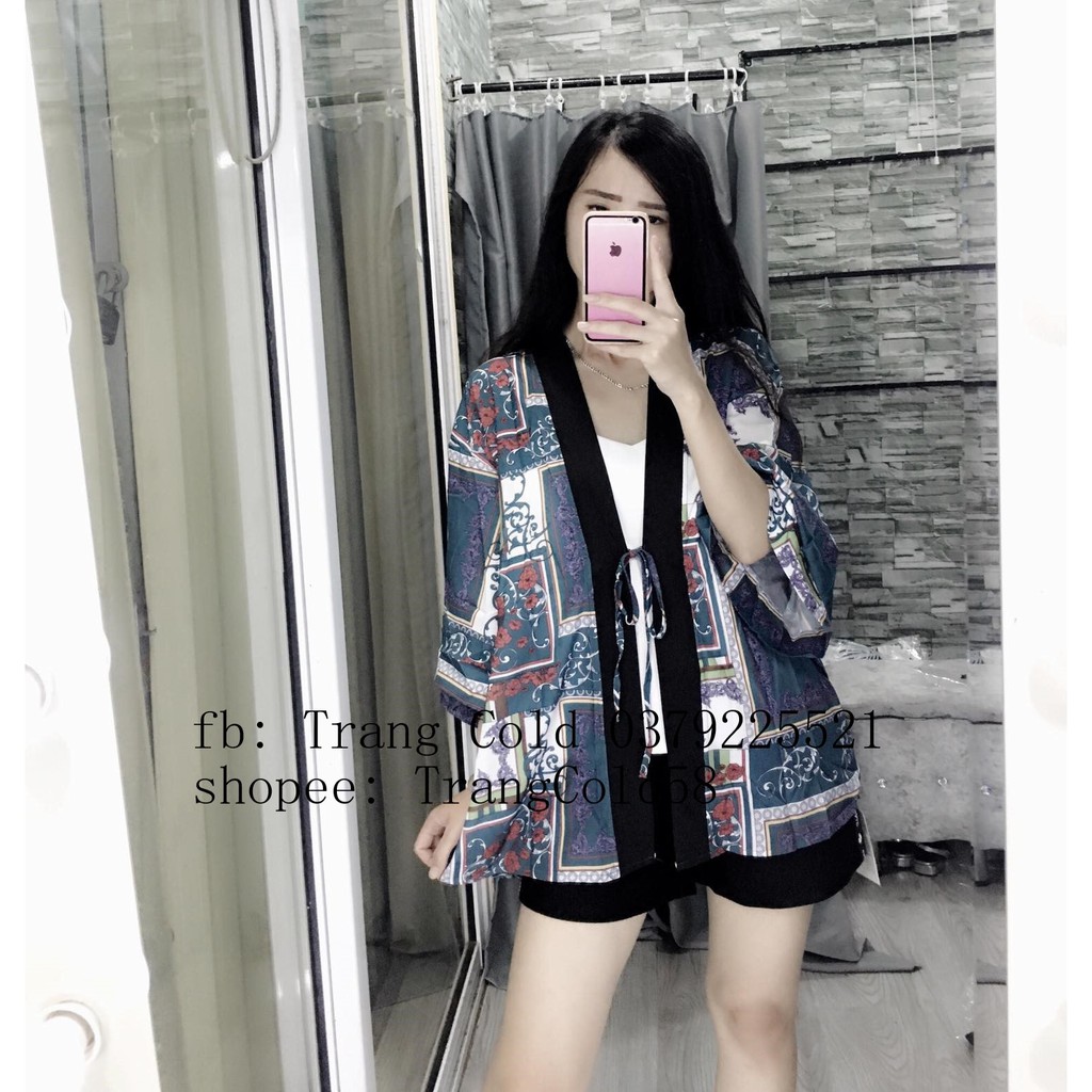 Áo kimono hoạ tiết, ulzzang,vintage_ hàng Quảng Châu