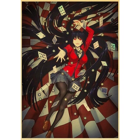Mới Kakegurui Anime Poster Tùy Chỉnh Vintage Poster Nghệ Thuật Nhà Trang Trí Phòng Giấy Chất lượng Cao Ms: 361