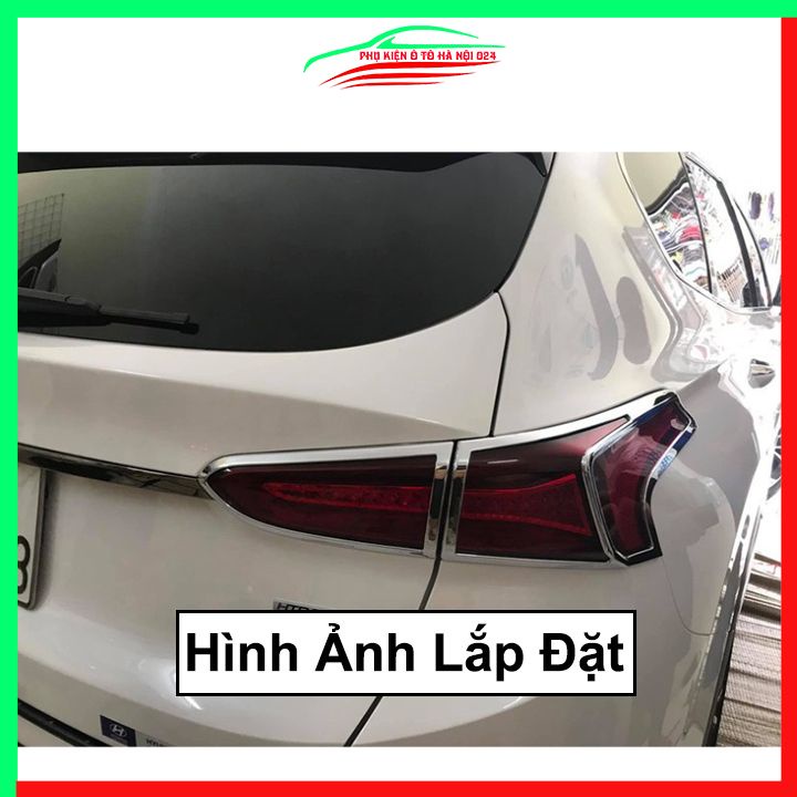 Ốp viền đèn pha hậu mạ crom Santafe 2019-2020 chống trầy trang trí bảo vệ xe