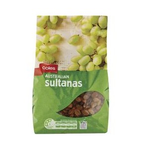 Nho khô Coles Sultanas 1kg Úc