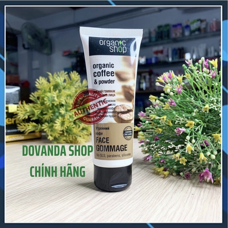 Tẩy Da Chết Body và tẩy da chết mặt Organic Shop Dưỡng Da Trắng Sáng Của Nga body cafe giúp mịn mềm da , sáng , sạch mụn