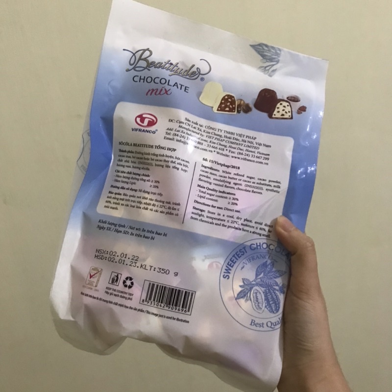 Socola Mix Chuông Xoắn Lớn Hiệu Vifranco Túi 350g