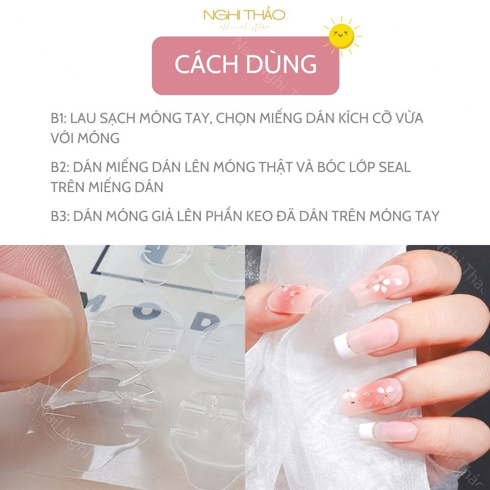 Miếng dán móng tay giả NGHI THẢO set 50 tấm