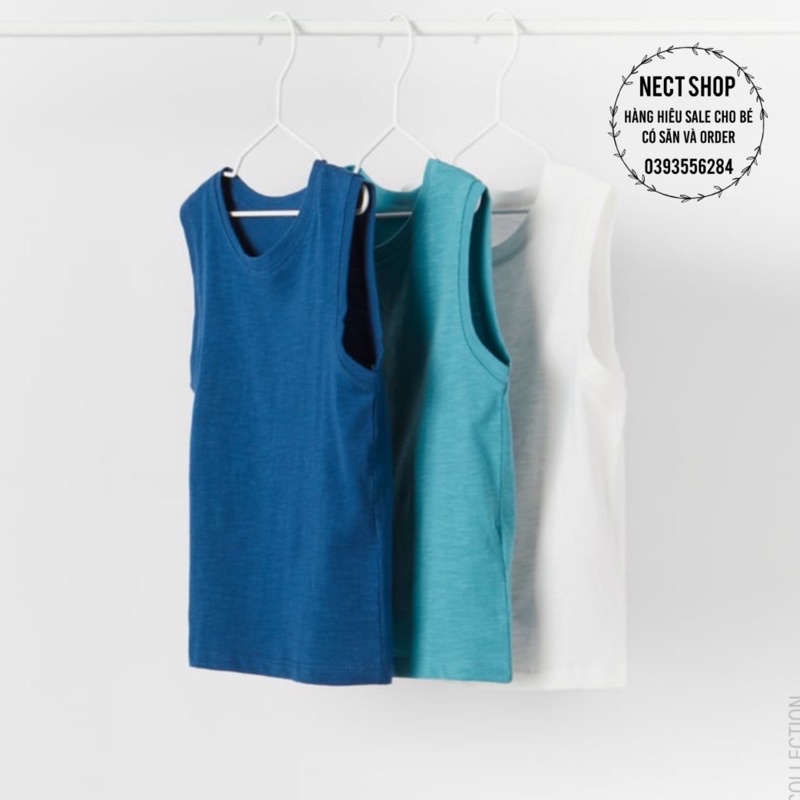 Sét 3 áo ba lỗ Zara sale (xanh)