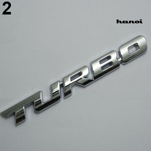 Miếng Huy Hiệu Dán Trang Trí Xe Hơi Hình Chữ Turbo 3D Bằng Kim Loại Thời Thượng