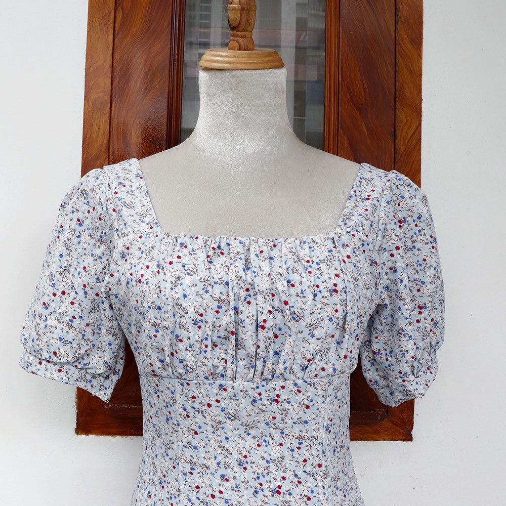 Đầm váy hoa nhí cổ vuông dễ thương RD005
