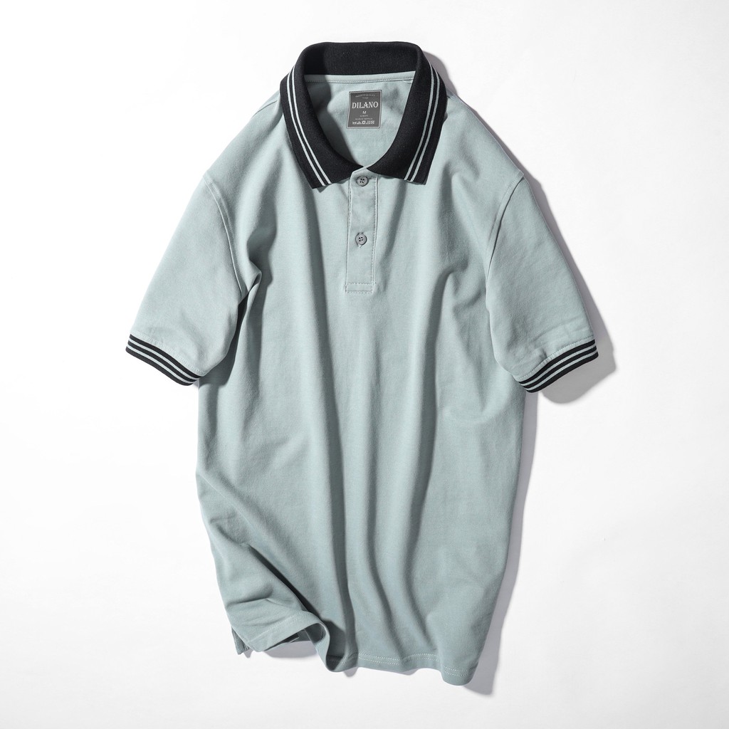 Áo Thun Polo nam cổ bẻ phối kẻ tay áo, chất liệu Cotton xuất khẩu, form chuẩn, size lên tới 85kg Dilano APD05 | BigBuy360 - bigbuy360.vn