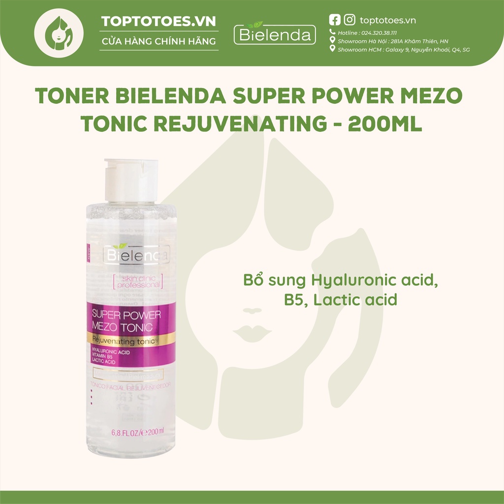 Toner &amp; Kem dưỡng Bielenda Rejuvenating Mezo Skin Clinic dưỡng ẩm sâu, phục hồi &amp; trẻ hoá da