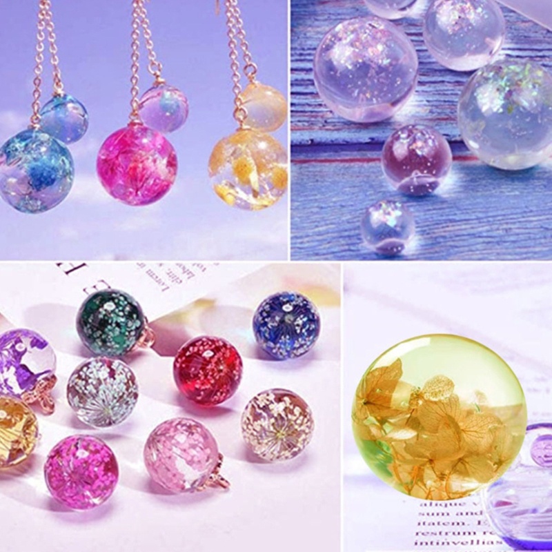 Set 2 khuôn silicone tạo hình quả cầu bầu trời đầy sao 3D làm trang sức DIY