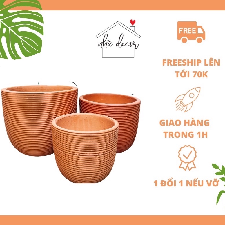 Chậu trồng cây chậu đất nung trứng cắt nhuyễn C42 có 3 size vừa và to trồng cây cảnh, cây hoa ship 1h hỏng 1 đổi 1