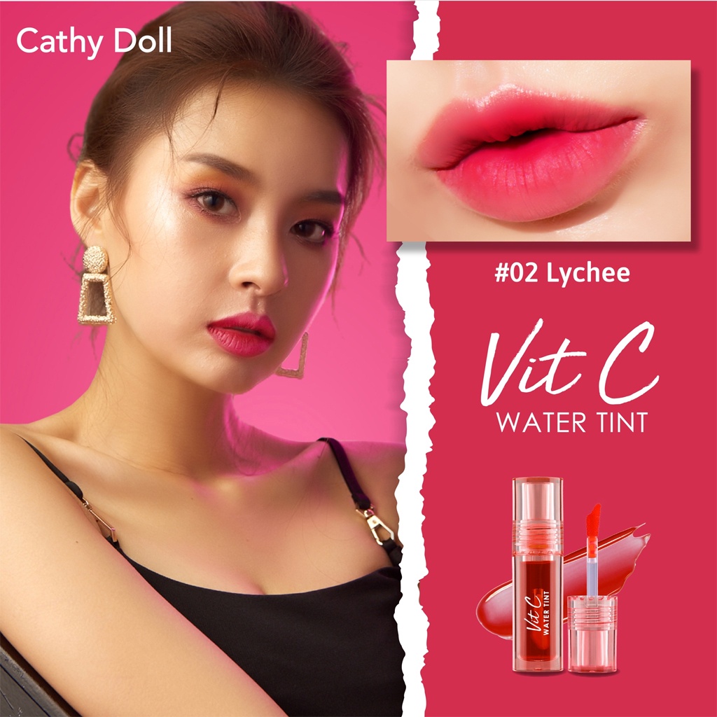 Cathy Doll Vit C Water Tint 2.7g Son kem lì Thái lan mềm mịn chống thấm nước không khô môi lâu trôi cao cấp