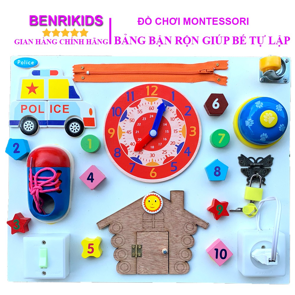 Bảng Bận Rộn Busy Board Benrikids BR02 Giúp Bé Rèn Luyện Kỹ Năng Tự Lập Sớm