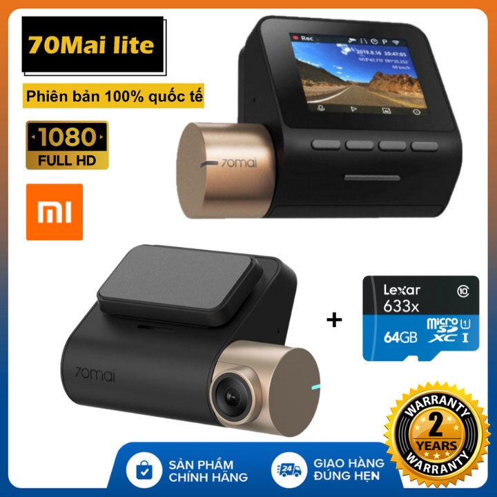 Camera hành trình Xiaomi 70mai Lite Quốc Tế FREESHIP Kết nối Wifi, GPS