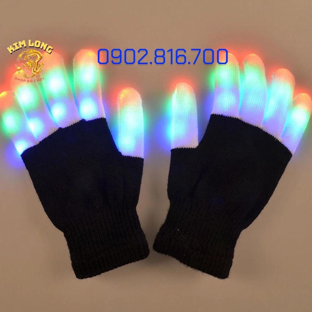 1 CẶP GĂNG TAY GLOVER ĐÈN LED 7 MÀU PHÁT SÁNG NGHỆ THUẬT ĐƯỜNG PHỐ TRANG PHỤC HÓA TRANG HALLOWEEN TRUNG THU
