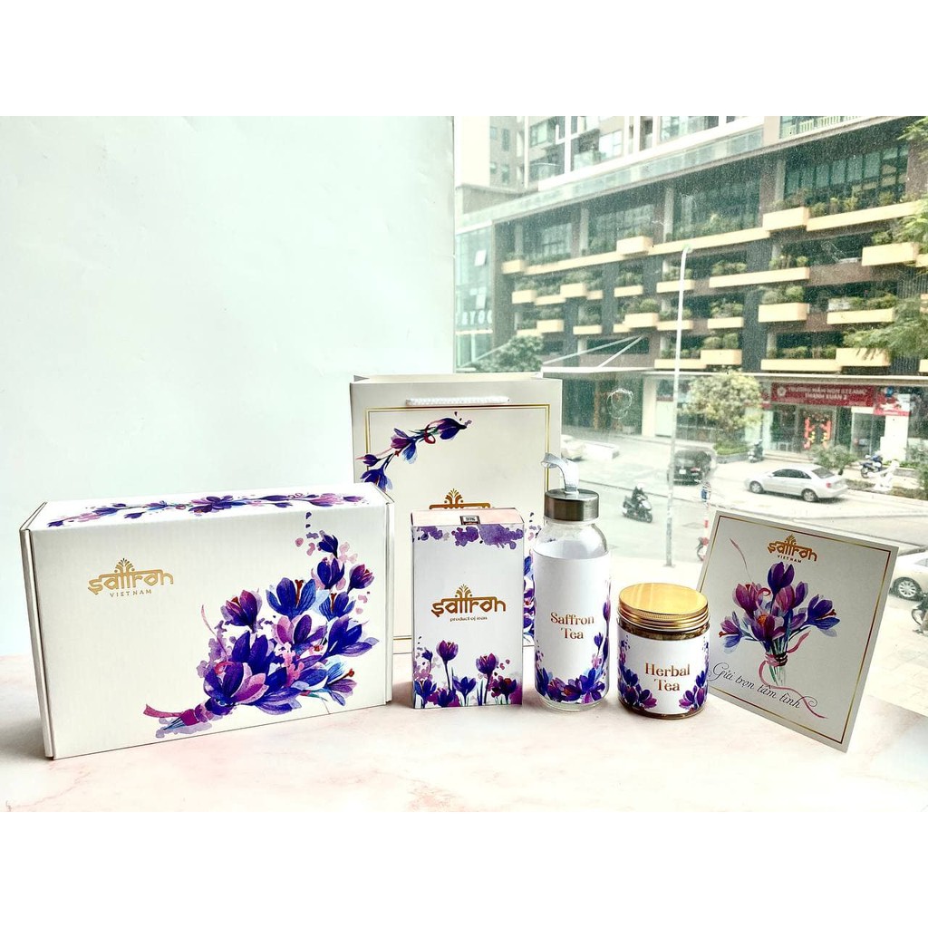 Nhụy Hoa Nghệ Tây SAFFRON SALAM 1Gr kèm trà hoa