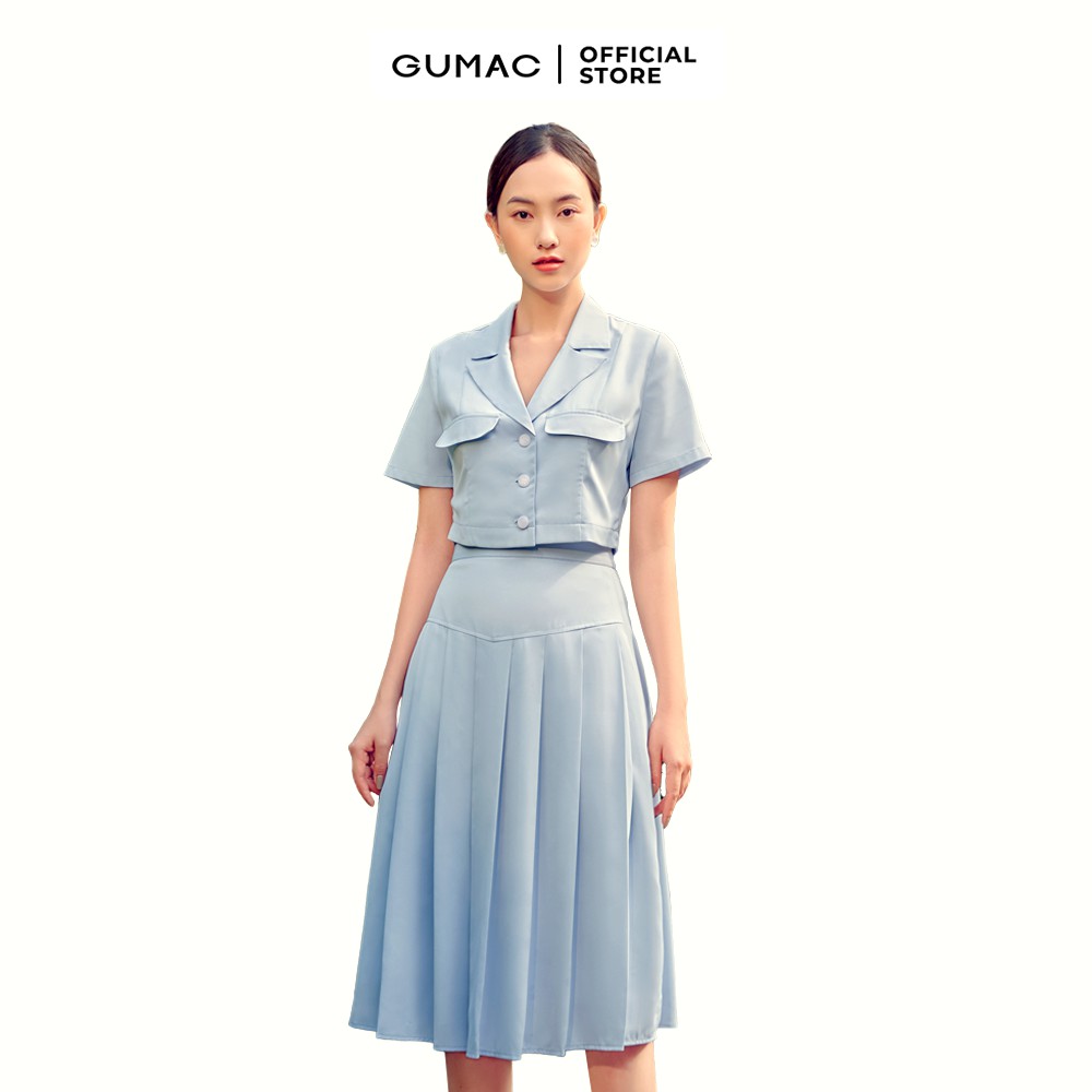 [Mã WABRGUSBD2 giảm 10% tối đa 50k đơn từ 250k] Áo sơ mi dáng croptop GUMAC AB690