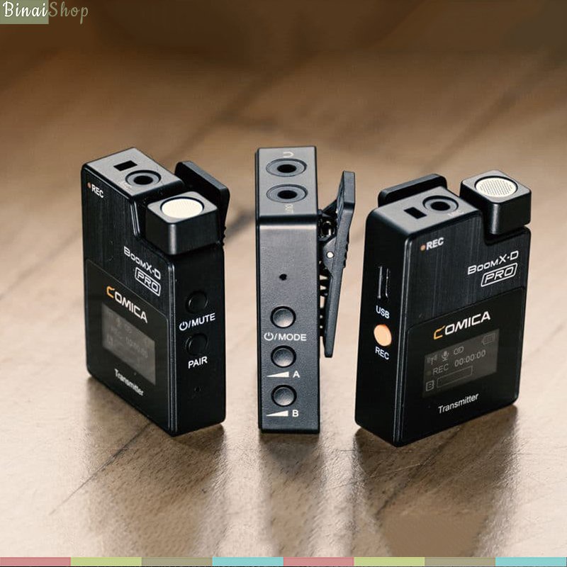 Comica BoomX-D Pro D2 - Micro Không Dây 2.4G, Bộ Nhớ Trong 8GB, Phạm Vi 100m Cho Máy Ảnh, Điện Thoại, Laptop