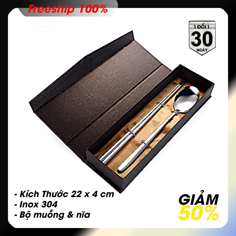 Bộ muỗng nĩa văn phòng inox 304 - sang trọng đẹp bền full box - Kèm video sản phẩm.