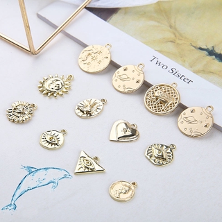 Trang Sức Thủ Công DIY Chất Liệu Làm Bằng Tay Phụ Kiện Bầu Trời Đầy Sao Dòng Đồng Xu Tròn Tình Yêu Mắt Hợp Kim Mặt Dây Chuyền Bông Tai Tự Chế Chân Tai Mặt Dây Chuyền Vòng Cổ Mặt Dây Chuyền Chất Liệu Phần