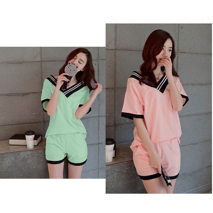 Đồ bộ nữ CỔ TYM Hàn Quốc vải cotton mềm mại thoáng mát không xù không chùn | BigBuy360 - bigbuy360.vn