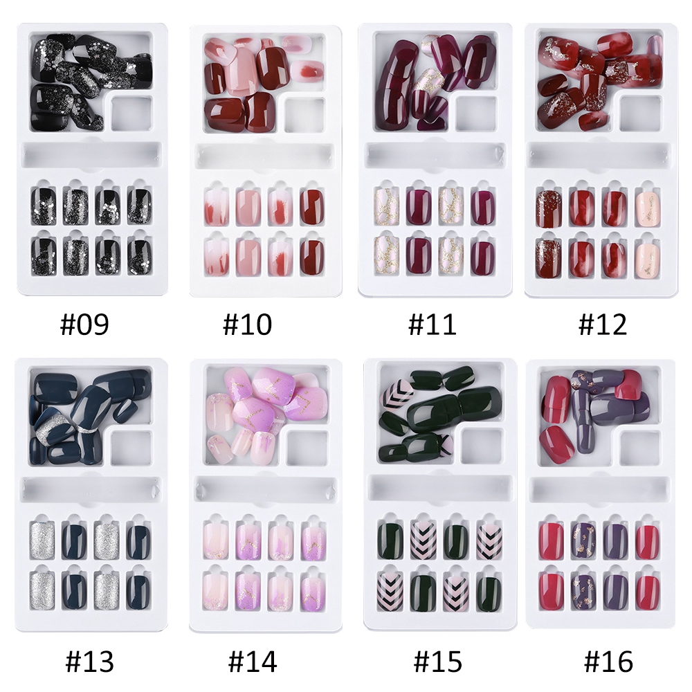 Set   Móng Tay Giả Màu Gradient Kèm Keo Dán