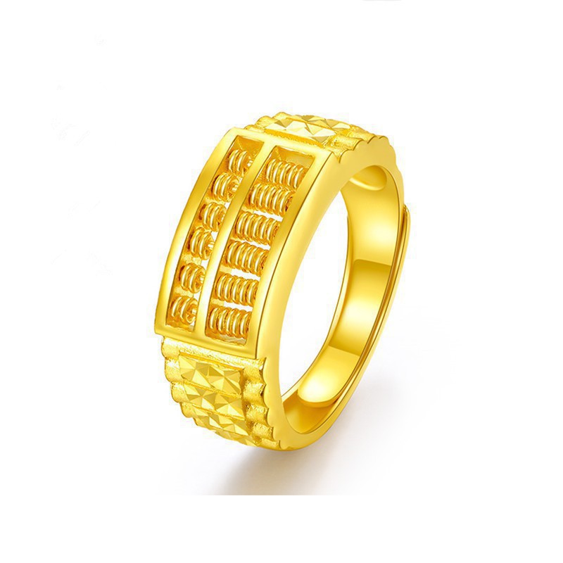 weiweijewelry/KOKO Trang sức mạ vàng 24K Nhẫn bàn tính thời trang nam