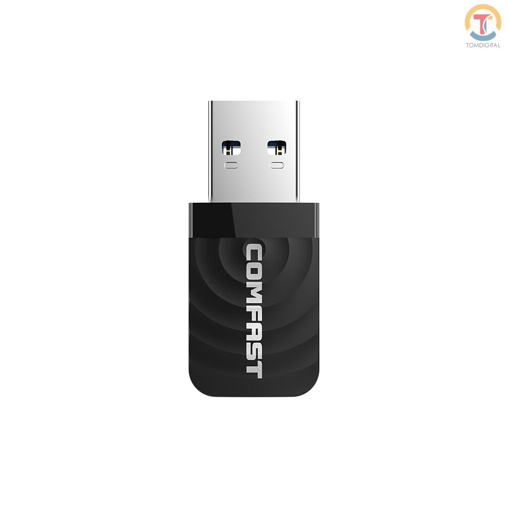 USB truyền tín hiệu wifi không dây Tgl Comfast Cf-812Ac Ac với cổng USB 1300mbps 2.4g 5.8ghz chuyên dụng