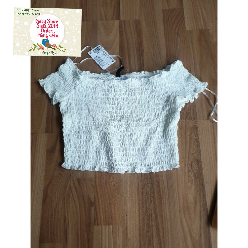 Áo croptop HM hàng auth bo thun size xs