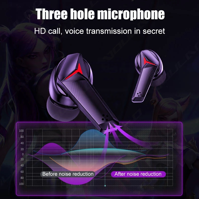 Tai nghe bluetooth T33 Gaming Bluetooth 5.2 TWS Chống Tiếng Điều khiển cảm ứng Tai n