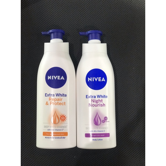 Bộ Đôi Sữa Dưỡng Thể Trắng Da Ngày &amp; Đêm NIVEA | Phục Hồi | Chống Nắng | Vitamin C (350 ml) - 88311 &amp; 98412