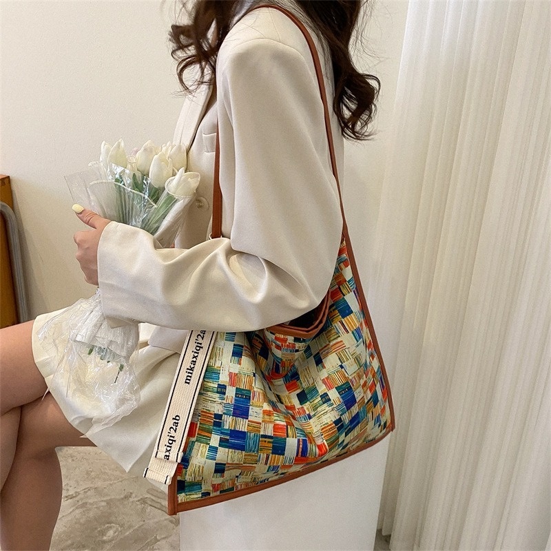 Niche Túi tote Sức Chứa Lớn Thiết Kế Hàn Quốc Cho Học Sinh Gylb380