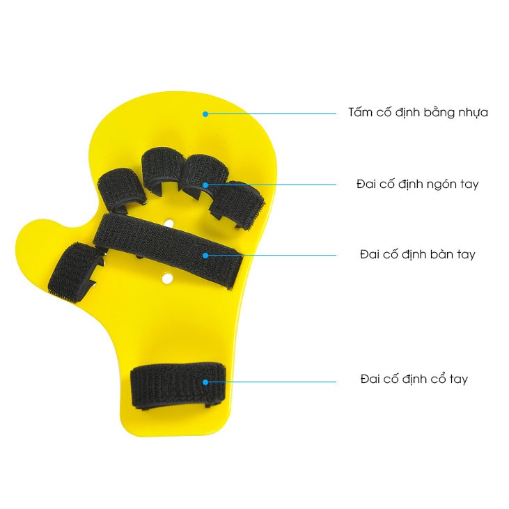 Nẹp Cố Định Bàn Tay Dành Cho Người Bị Tai Biến, Co Gập Ngón Tay, Chấn Thương Tay-Loại Trẻ Em và Người Lớn, Bàn tay Vàng
