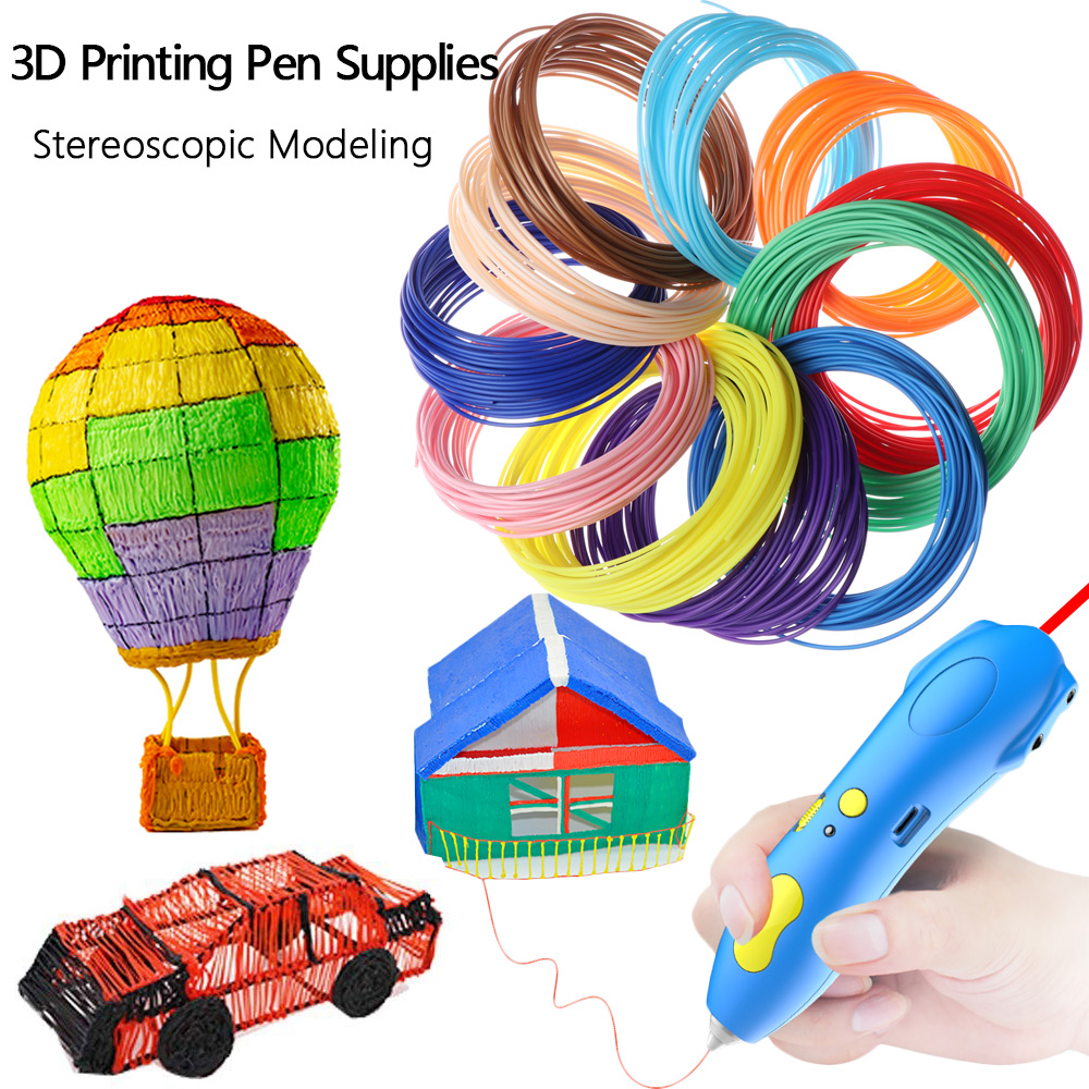 Sợi PLA 5/10m Vẽ Mô Hình Lập Thể Thủ Công Không Ô Nhiễm Nhiều Màu Sắc Sáng Tạo Cho Bút In 3D