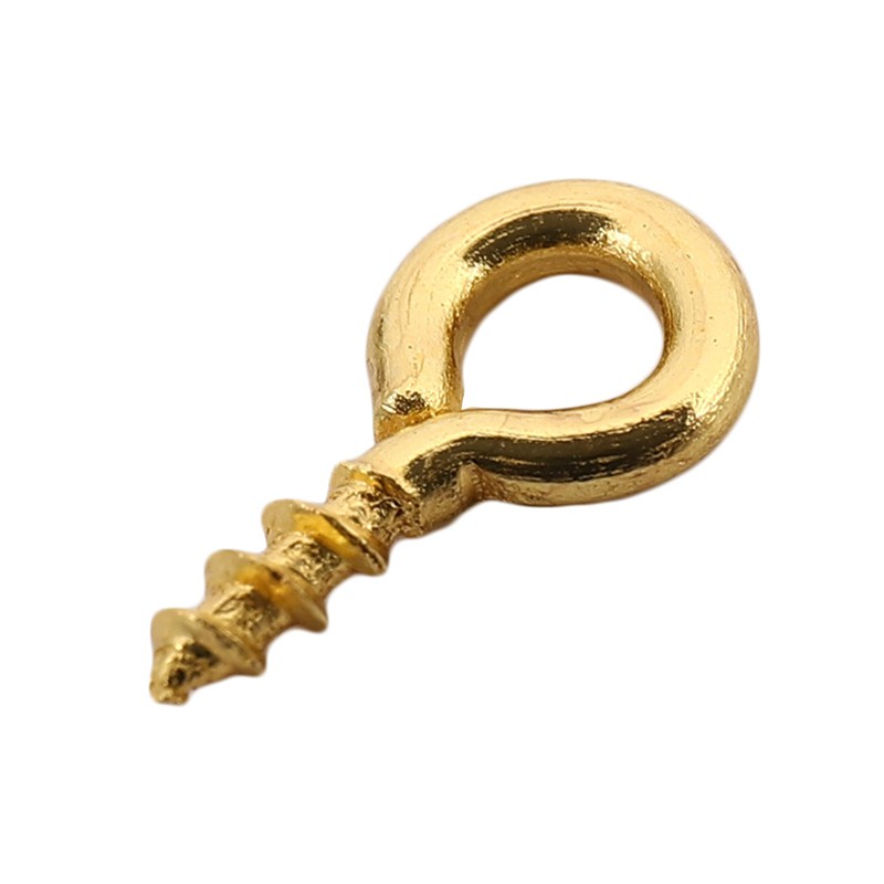 100 pcs 8mm x 4mm Screw Eye Bails Jewellery Craft (8x4MM Gold)