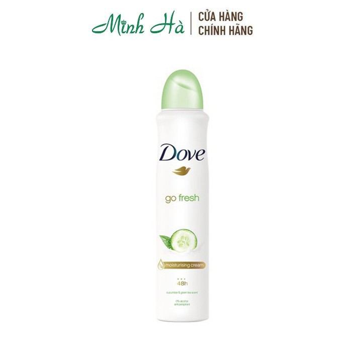 Xịt khử mùi Dove Cucumber &amp; Green Tea Scent 150ml