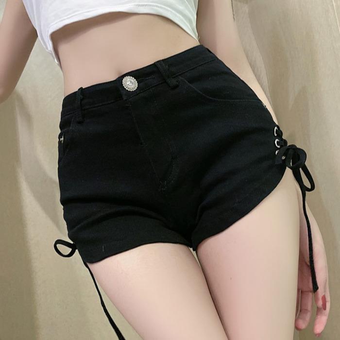 Quần Short Jean Ống Rộng Đính Đá Thời Trang Dễ Phối Đồ