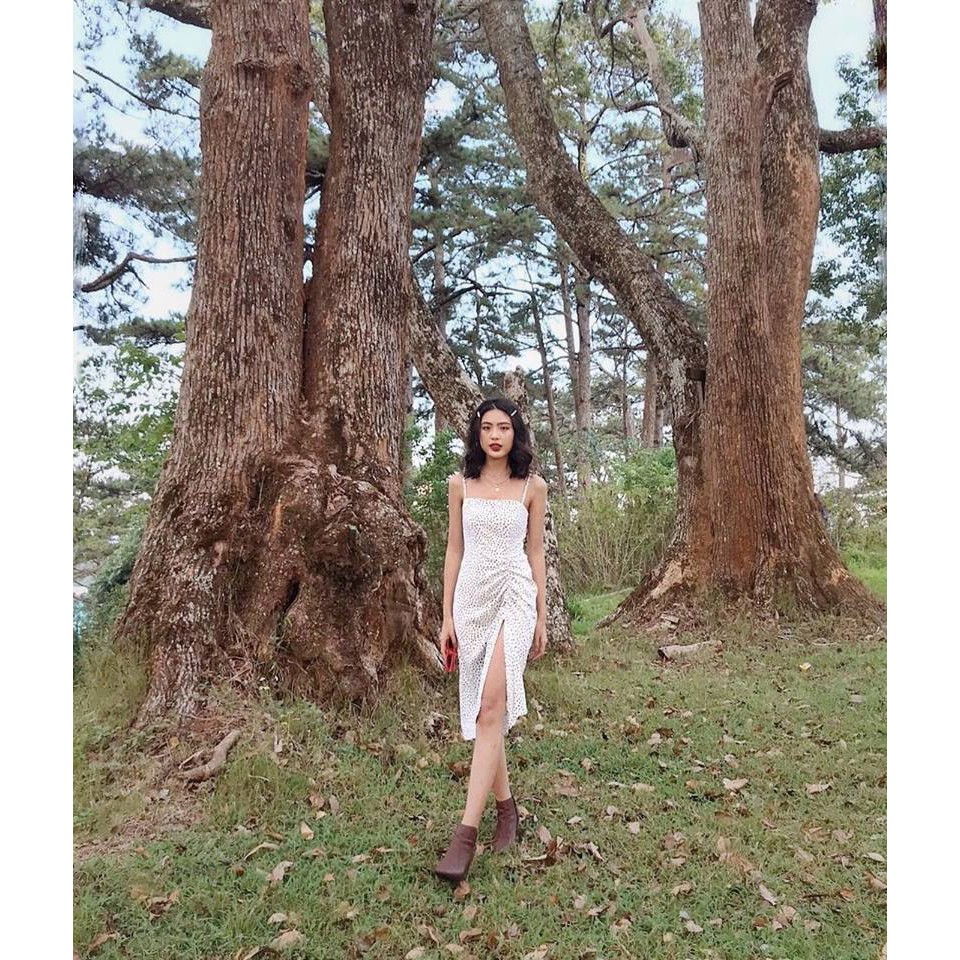 ĐẦM HOA 2s XẺ NHÚN. Hình thật chụp sàn | BigBuy360 - bigbuy360.vn