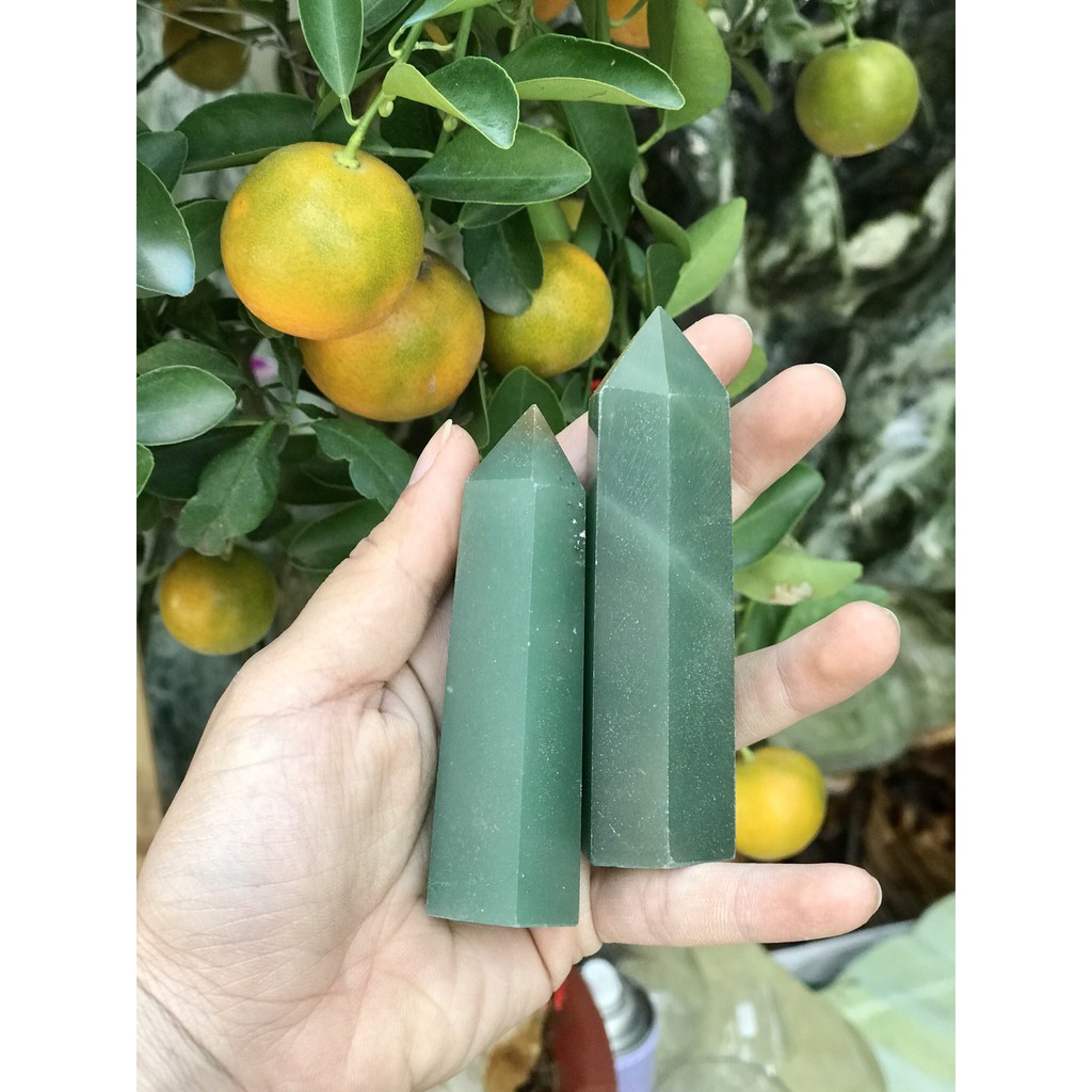 Trụ đá thanh tẩy thach anh xanh - Aventurine cao 8 đến 8.5 cm (SL : 01 sp)