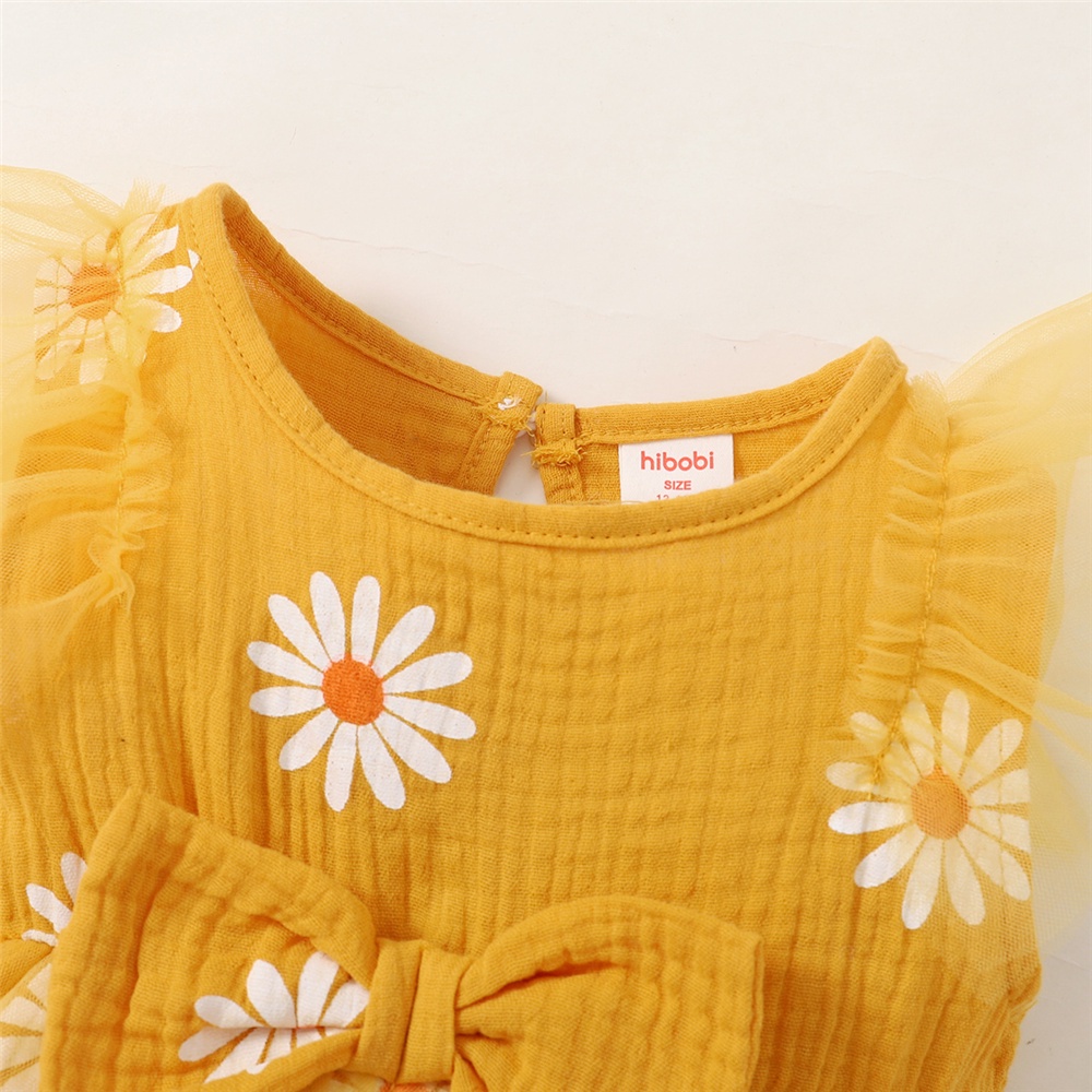 Đầm MIKRDOO sát nách hoạ tiết hoa dễ thương cho bé 1-5 tuổi