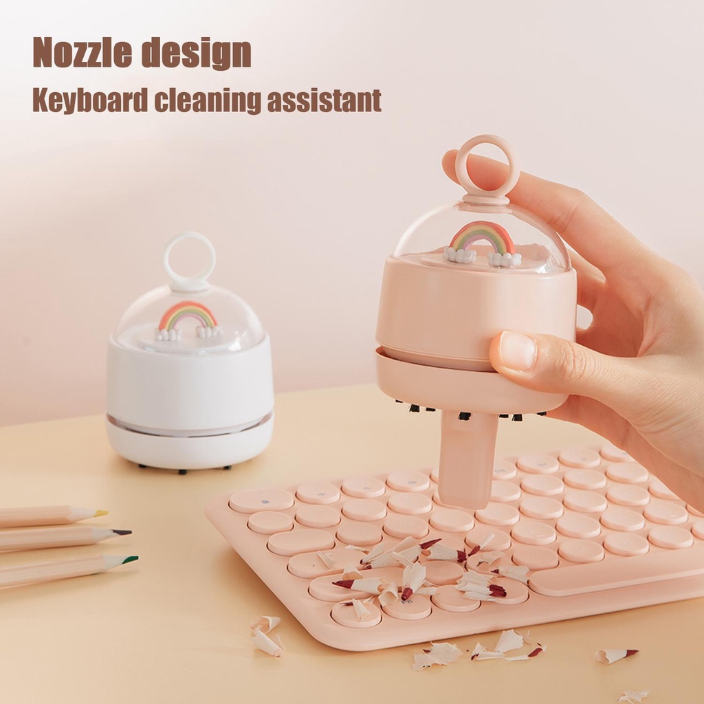 ZAIJIE24 Máy Hút Bụi Mini Để Bàn Màu Cầu Vồng Dễ Thương