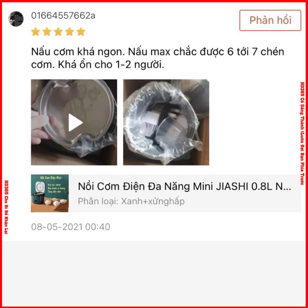 Nồi Cơm Điện Đa Năng Mini JIASHI 0.8L Nấu Cháo, Hầm xương, Nồi Hấp, Hàng Nội Địa Trung Cao Cấp - HD365